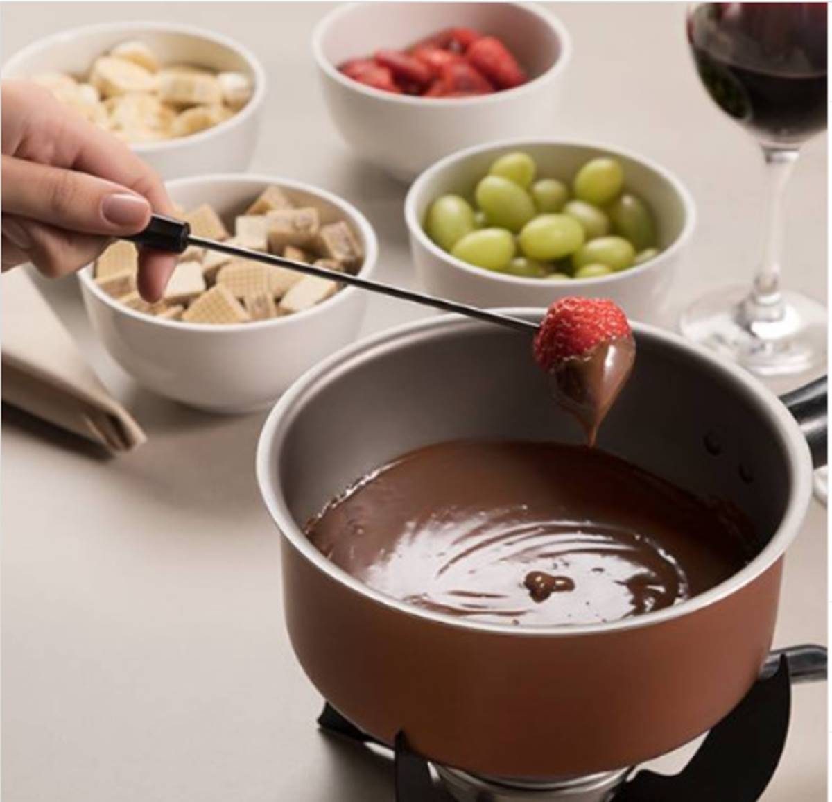 Receita de fondue de chocolate simples