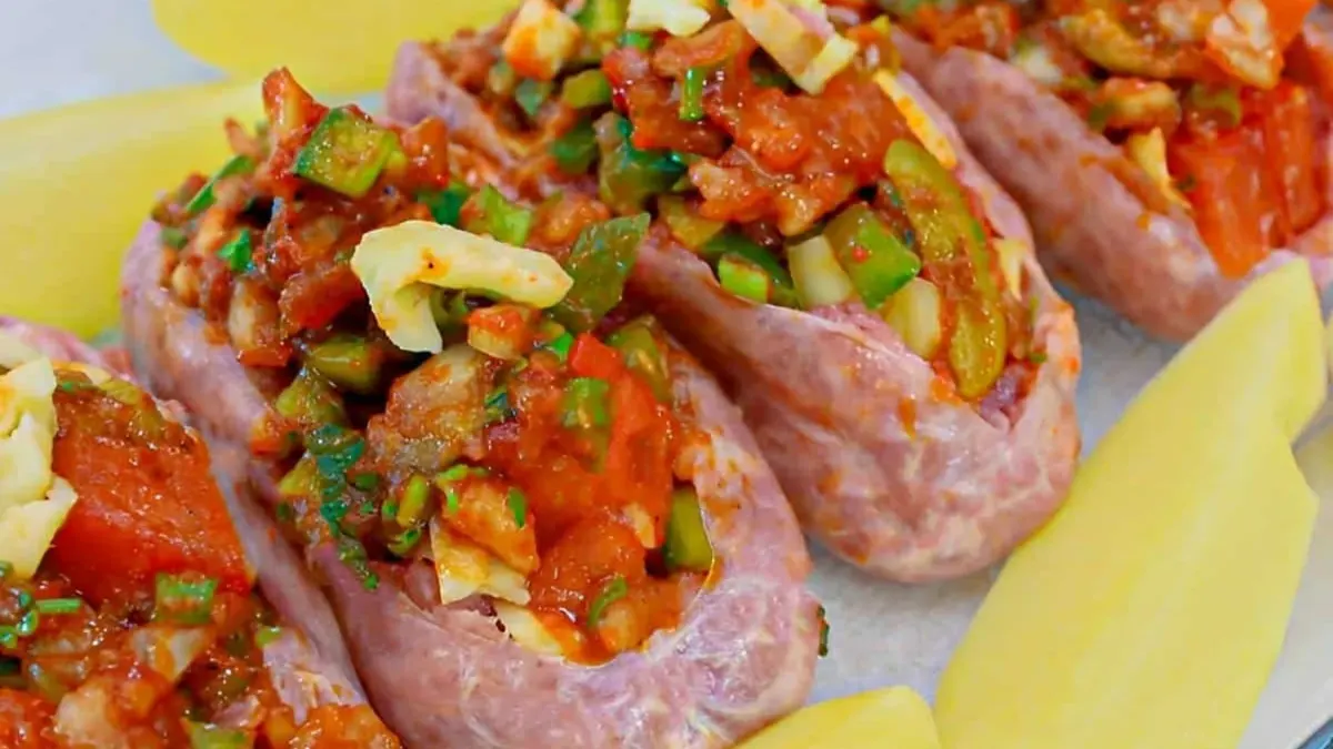 Linguiça recheada forno para o almoco: Rapido, nutritivo e que agrada todo mundo