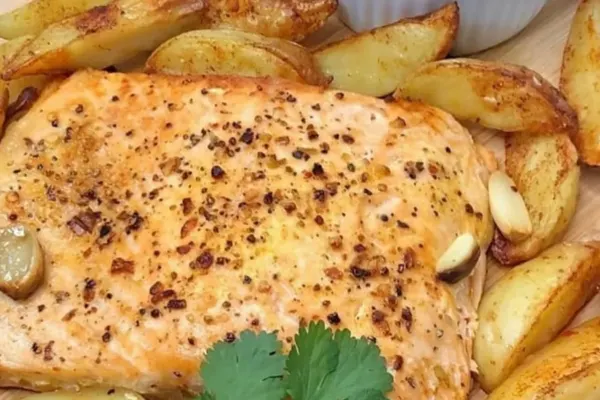Salmão com batata para o almoco: Rapido, nutritivo e que agrada todo mundo