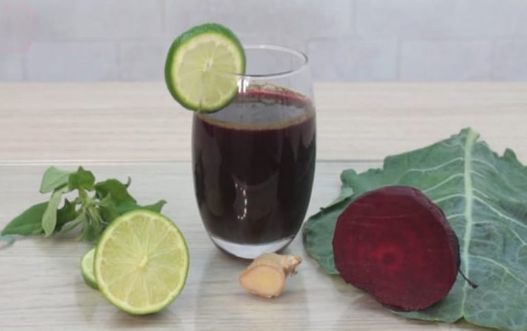 Receita de Suco Detox de Beterraba com Couve e Limão
